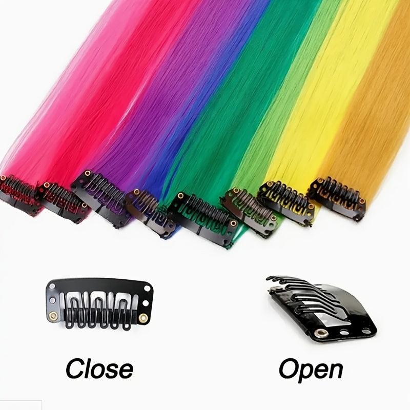 5pcs Clip In Hair Extensions 53 34 Cm Party Highlights Synthetic Hairpieces