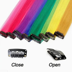 5pcs Clip In Hair Extensions 53 34 Cm Party Highlights Synthetic Hairpieces