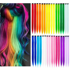 5pcs Clip In Hair Extensions 53 34 Cm Party Highlights Synthetic Hairpieces