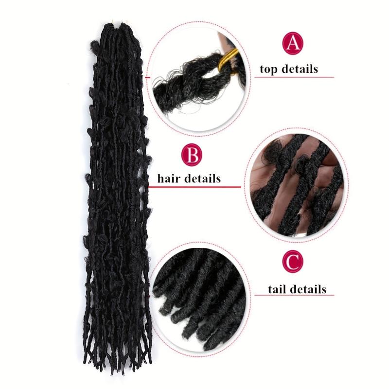 Curly Wave Faux Locs Crochet Braids 60-96 cm Soft Locs Hair Extensions