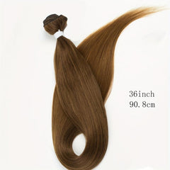 Long Straight Ponytail Bundles Synthetic Hair Weaves Natural Looking