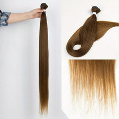 Long Straight Ponytail Bundles Synthetic Hair Weaves Natural Looking