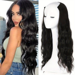 Curly Wavy Brown Synthetic Clip In Hair Extension 5 Clips