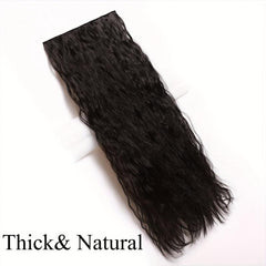 Curly Wavy Brown Synthetic Clip In Hair Extension 5 Clips