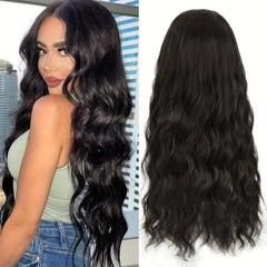 Curly Wavy Brown Synthetic Clip In Hair Extension 5 Clips