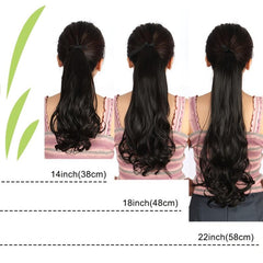 Curly Hair Clip In Extensions Ponytail Natural Looking Wavy