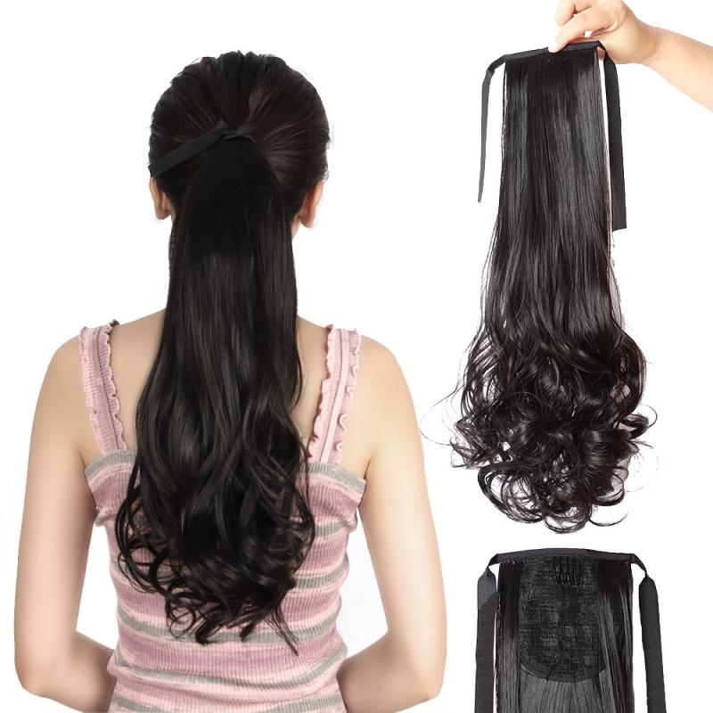 Curly Hair Clip In Extensions Ponytail Natural Looking Wavy