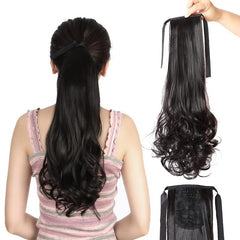 Curly Hair Clip In Extensions Ponytail Natural Looking Wavy
