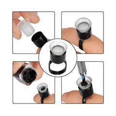 30pcs Pigment Ink Ring Cup for Permanent Makeup Tattoo and Eyelash Extensions