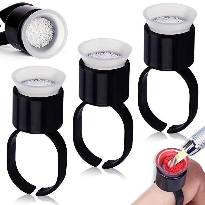 30pcs Pigment Ink Ring Cup for Permanent Makeup Tattoo and Eyelash Extensions