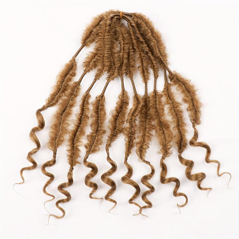 45 72 Cm Fishbone Braid Faux Locs Crochet Hair 5 Pieces Into 10 Pieces