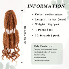 45 72 Cm Fishbone Braid Faux Locs Crochet Hair 5 Pieces Into 10 Pieces