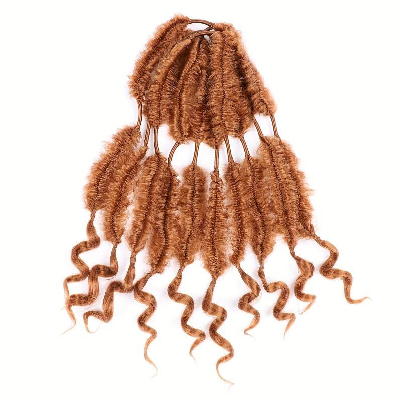 45 72 Cm Fishbone Braid Faux Locs Crochet Hair 5 Pieces Into 10 Pieces