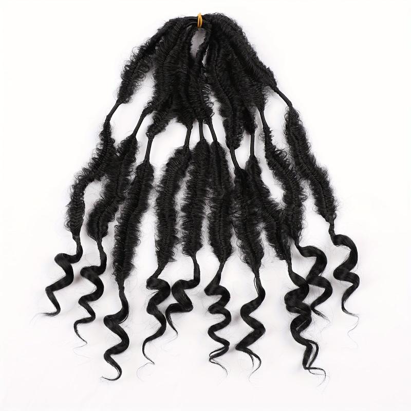 45 72 Cm Fishbone Braid Faux Locs Crochet Hair 5 Pieces Into 10 Pieces