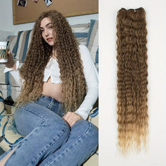 Ombre 81 28 Cm Long Deep Curly Twist Crochet Hair Extensions Synthetic Fiber