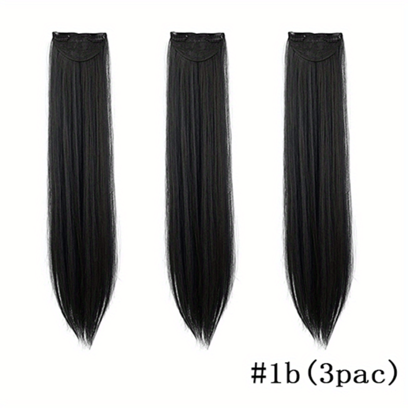3pcs Clip In Synthetic Hair Extensions Long Straight Hair Extensions for Women