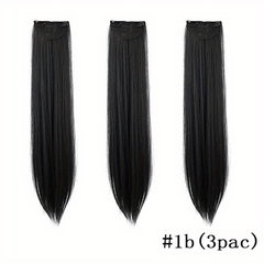 3pcs Clip In Synthetic Hair Extensions Long Straight Hair Extensions for Women