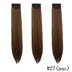 3pcs Clip In Synthetic Hair Extensions Long Straight Hair Extensions for Women