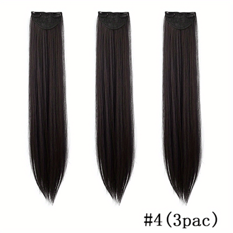 3pcs Clip In Synthetic Hair Extensions Long Straight Hair Extensions for Women