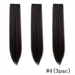 3pcs Clip In Synthetic Hair Extensions Long Straight Hair Extensions for Women