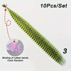 Long Colorful Feather Crochet Hair Extensions for Women