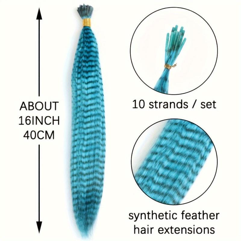 Long Colorful Feather Crochet Hair Extensions for Women