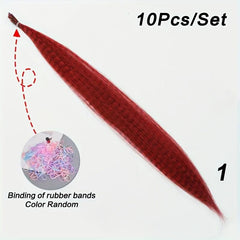 Long Colorful Feather Crochet Hair Extensions for Women