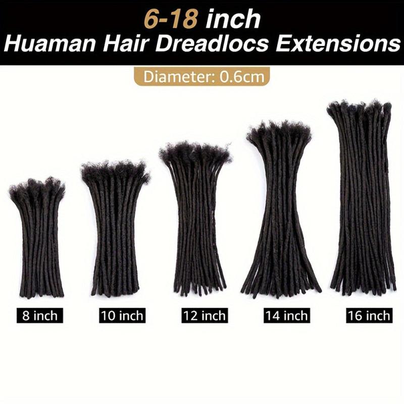 Human Hair Dreadlocks Extension 10 Strands Natural Full Permanent Dreads