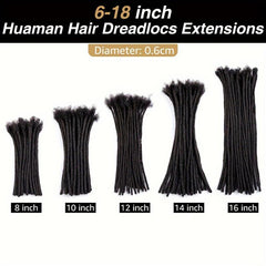 Human Hair Dreadlocks Extension 10 Strands Natural Full Permanent Dreads