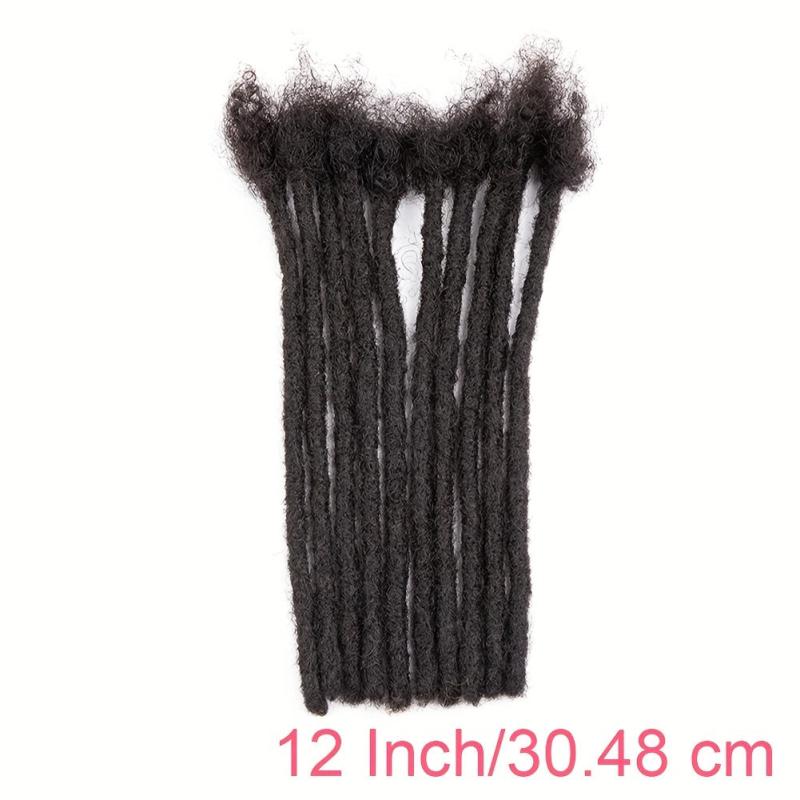 Human Hair Dreadlocks Extension 10 Strands Natural Full Permanent Dreads