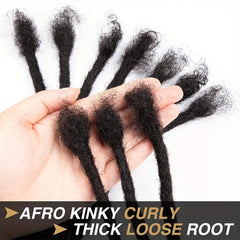 Human Hair Dreadlocks Extension 10 Strands Natural Full Permanent Dreads