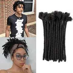 Human Hair Dreadlocks Extension 10 Strands Natural Full Permanent Dreads