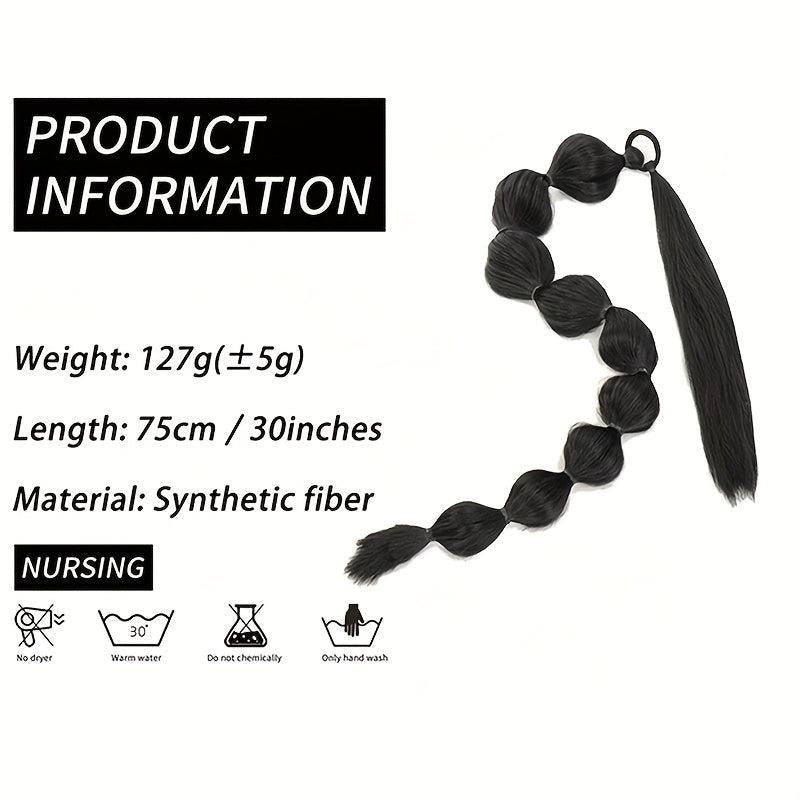 76 2 Cm Lantern Bubble Braid Ponytail Extensions Y2K Wrap Around Braiding
