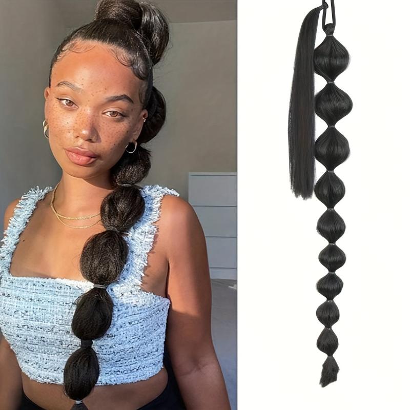76 2 Cm Lantern Bubble Braid Ponytail Extensions Y2K Wrap Around Braiding