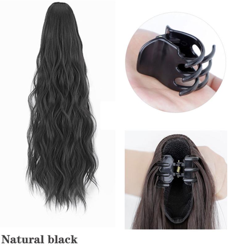 Natural Soft Ponytail Extensions Claw Clip Synthetic Hairpiece