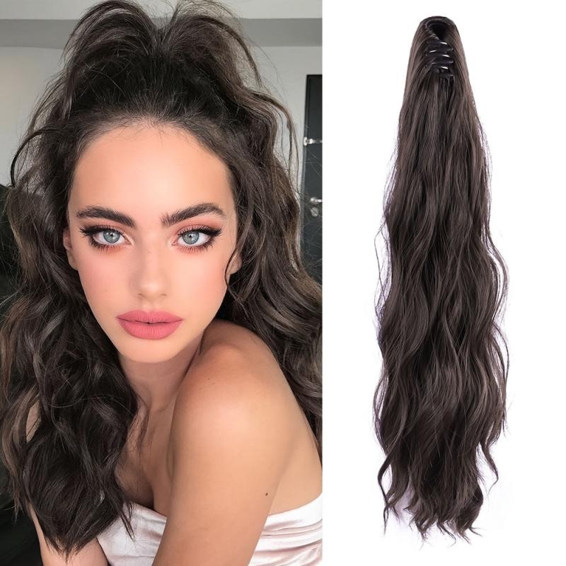 Natural Soft Ponytail Extensions Claw Clip Synthetic Hairpiece