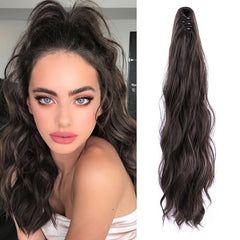 Natural Soft Ponytail Extensions Claw Clip Synthetic Hairpiece