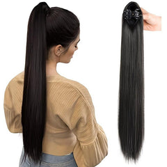 Natural Soft Ponytail Extensions Claw Clip Synthetic Hairpiece
