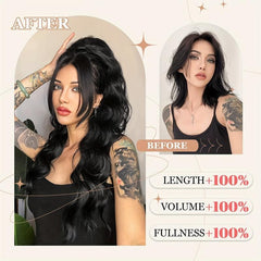 Body Wave Ponytail Extensions Natural Soft Clip In Hair Extension