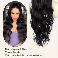 Body Wave Ponytail Extensions Natural Soft Clip In Hair Extension