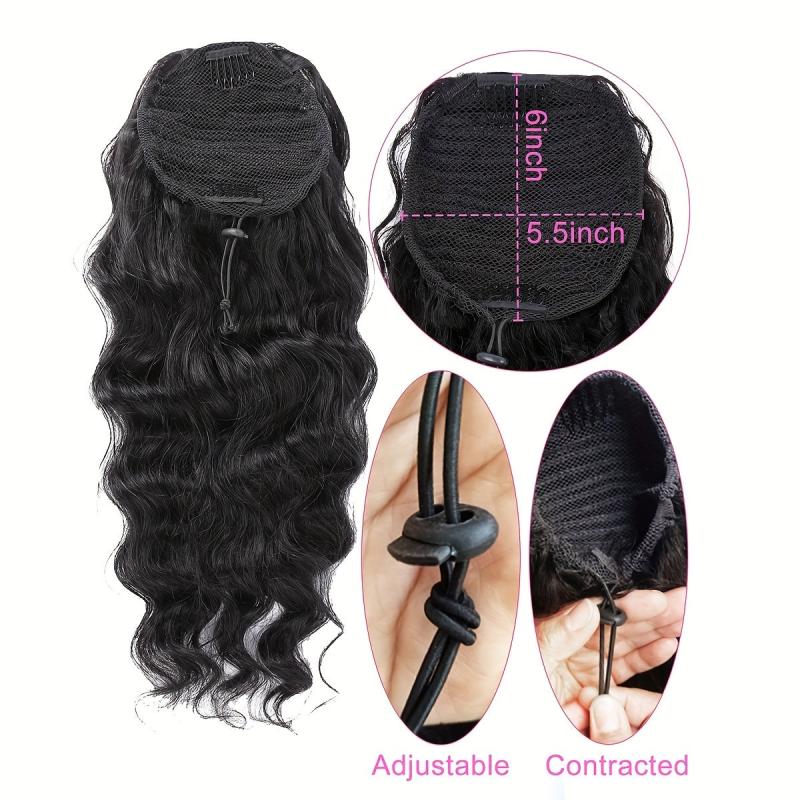 Body Wave Ponytail Extensions Natural Soft Clip In Hair Extension