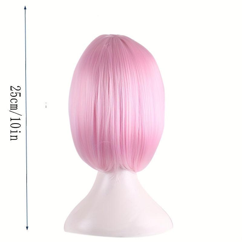 Short Straight Bob Wig Synthetic With Bangs Anime Cosplay Wig