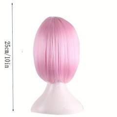 Short Straight Bob Wig Synthetic With Bangs Anime Cosplay Wig