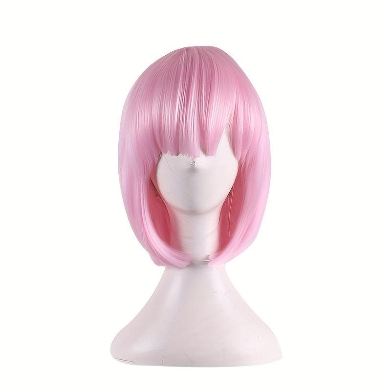 Short Straight Bob Wig Synthetic With Bangs Anime Cosplay Wig