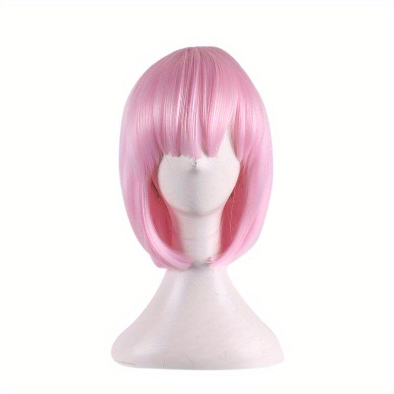 Short Straight Bob Wig Synthetic With Bangs Anime Cosplay Wig