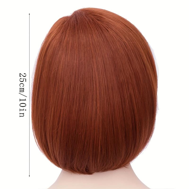 Short Bob Cut Wig With Bangs Synthetic Heat Resistant Fashionable