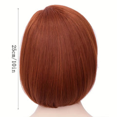 Short Bob Cut Wig With Bangs Synthetic Heat Resistant Fashionable