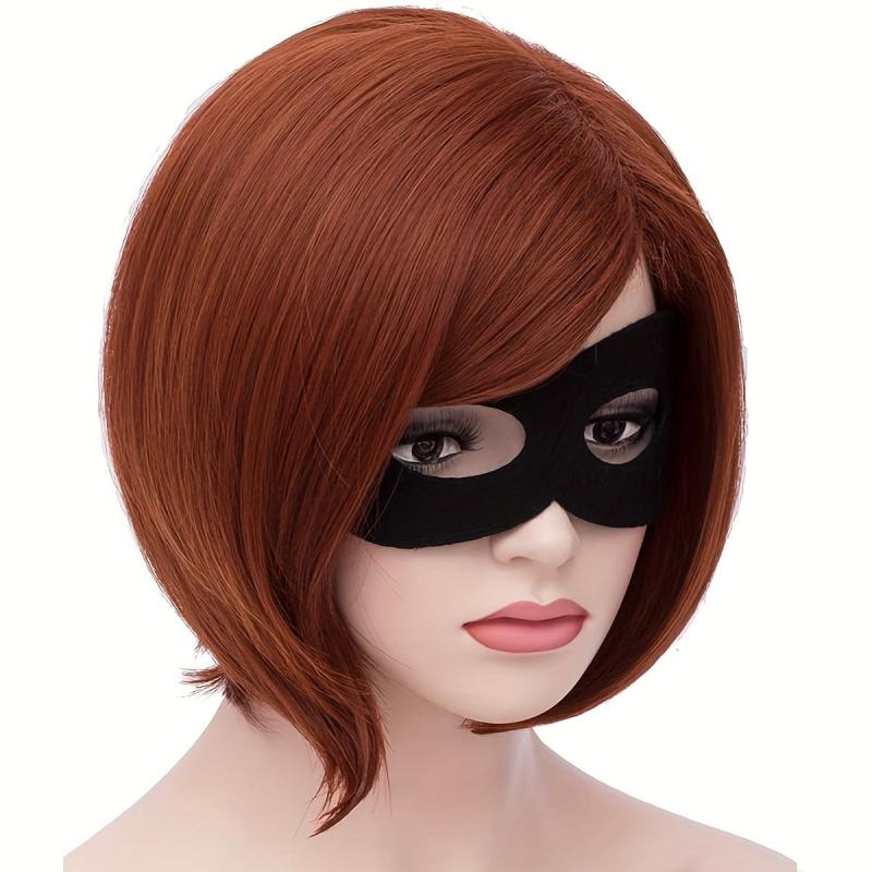 Short Bob Cut Wig With Bangs Synthetic Heat Resistant Fashionable