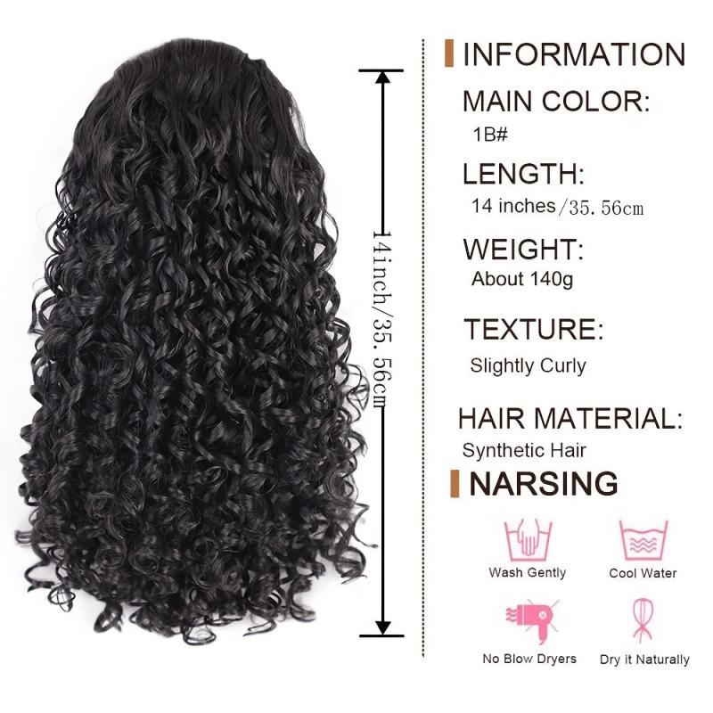 Short Afro Kinky Curly Ponytail Hair Extensions for Women
