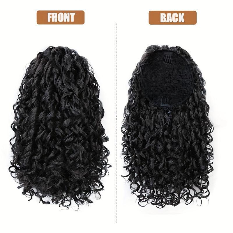 Short Afro Kinky Curly Ponytail Hair Extensions for Women